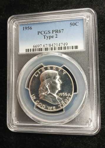 1956年 50セント PCGS PR67 タイプ2 フランクリン ハーフダラー TP 10322