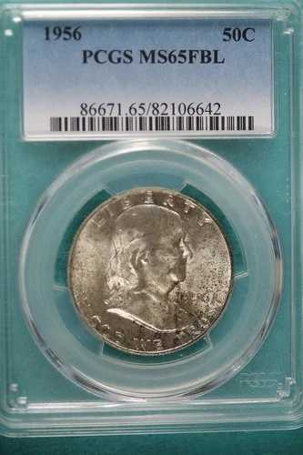 1956年 PCGS MS65 フルベルライン フランクリン ハーフダラー!! #A8929
