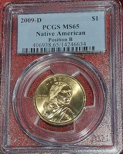 ? 2009年 ネイティブアメリカン 1ドル サカガウィアドル ポジションB グレード PCGS MS65 スラブ付き?