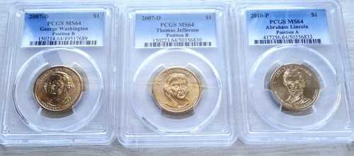 PCGS 認定の大統領黄金ドルのマウント・ラシュモア・コレクション
