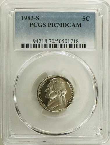 1983-S ジェファーソン ニッケル PCGS PR70DCAM (最高グレード) 最低価格
