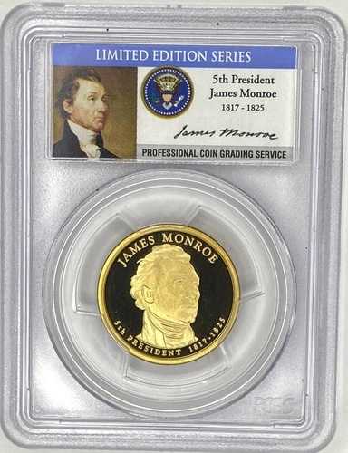 2008-S ジェームズ・モンロー 大統領記念ドル PCGS PR70DCAM シグネチャー限定版シリーズ