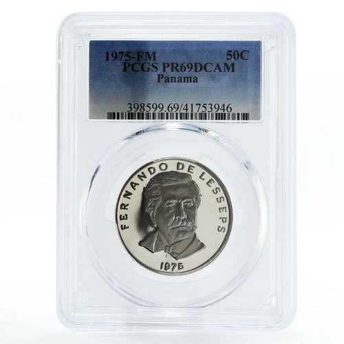 パナマ 50 センテシモ フェルナンド デ レセップス PR69 PCGS プルーフ ニッケル コイン 1975