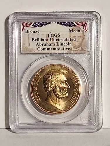 未使用エイブラハム・リンカーン PCGS 記念メダル ブロンズ