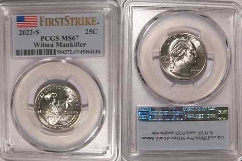2022 S ウィルマ・マンキラー 25セント PCGS MS67 アメリカン・ウィメンズ・クォーター ファースト・ストライク