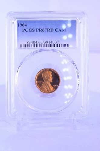 PR67RD CAM 1964 PCGS グレーデッド プルーフ リンカーン フロステッドレッド カメオ ペニー レアコイン