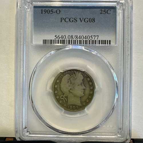 1905 O PCGS VG 08 バーバーシルバークォーターローワー 発行枚数120万枚