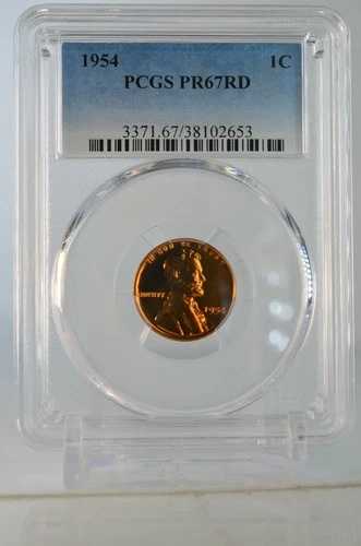 PR67RD 1954年 レッドリンカーン ウィートペニー PCGS グレード 1セント プルーフコイン 希少 未流通