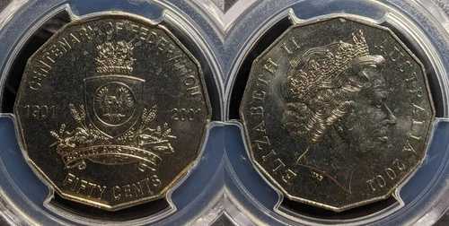 2001年 フィフティセント 50セント 南オーストラリア PCGS MS67 FDC GEM UNC #3239
