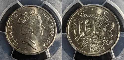 1992年 10セント 10セント オーストラリア PCGS MS66 GEM UNC #3040