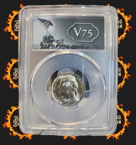 1944-P ジェファーソン ニッケル PCGS MS66+ ゴールドシールド PCGS V75 ラベル