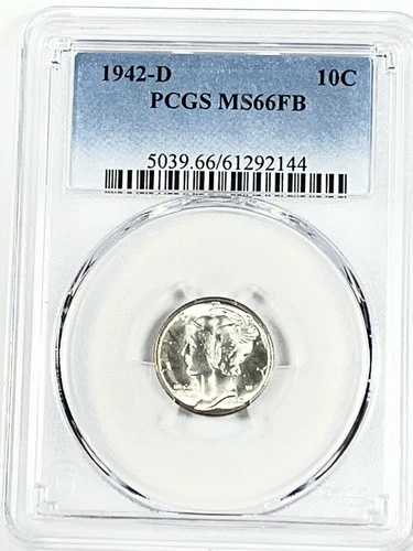 1942-D マーキュリーダイム：PCGS MS66FB