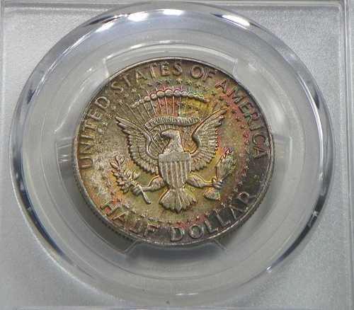 1964 ケネディ ハーフドル PCGS MS64 カラフルトーン -