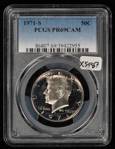 1971-S 50セント ケネディ ハーフダラー - プルーフ - フロスティ PQ - PCGS PR 69 CAM - SKU-X5487