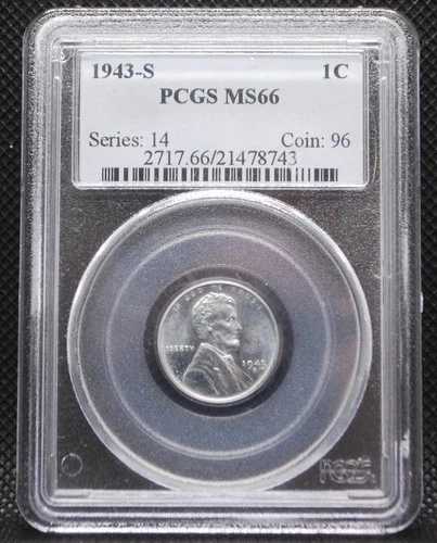 1943年 S 1セント - MS 66 - PCGS