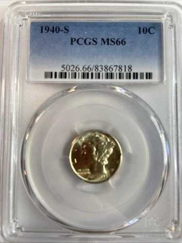 1940-S 10セント マーキュリーダイム PCGS MS66