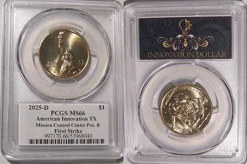 2025 D テキサス ミッションコントロール イノベーション 1ドル PCGS MS66 ポジションB ファーストストライク