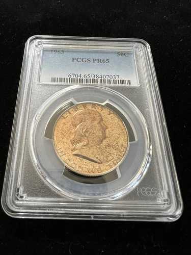 1963年 PCGS PR65 フランクリンハーフドルプルーフトーン未流通コイン-