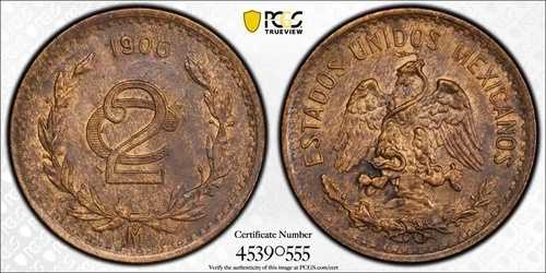 1906年 Mo PCGS MS63 BN - メキシコ - 2センタボ 2C コイン #46103A