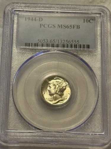 1944-D マーキュリーダイム ~ PCGS MS65 FB OGH ラトラー ~ 10セント 銀貨 米国造幣局