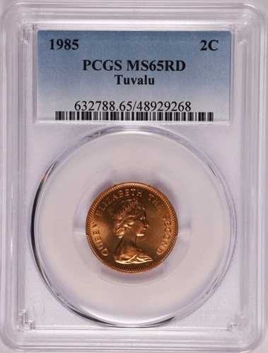 1985年 ツバル 2セント スティングレイ ブロンズコイン Km# 2 PCGS MS 65 RD 36,465円