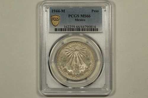 1944-M メキシコペソ PCGS MS66