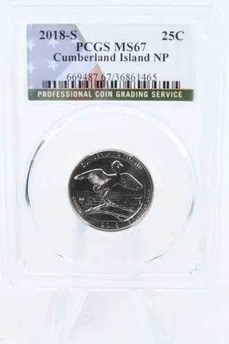 2018-S PCGS MS67 カンバーランド島 NP クォーター ビジネス ストライク 25セント