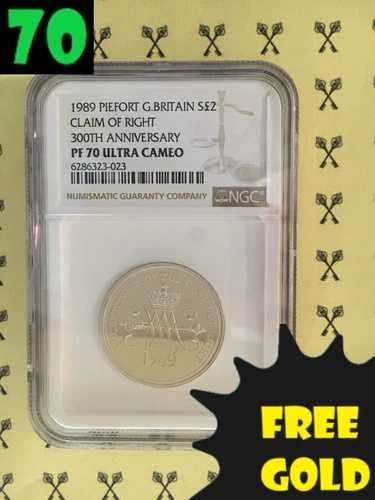 1989年 ピエフォート クレーム・オブ・ライト G. ブリテン シルバー ?2 NGC PF 70 UCam ゴールド無料付*