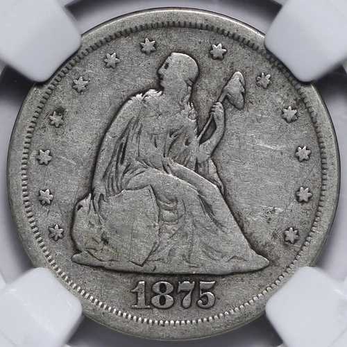 1875-S 20セント硬貨 NGC F12 非常に良いコイン QWCMQ