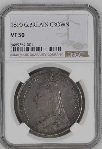 1890年 イギリス クラウン NGC認定 VF-30 クイーン・ヴィクトリア 7001
