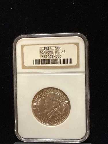1937年 50セント ロアノーク記念ハーフドル NGC MS-65 ゴージャス