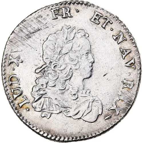 [#415817] フランス、ルイ 15 世、1/3 エキュ ド フランス、1721 年、リール、シルバー、EF｜WORLD RESOURCE【QUEEN店】