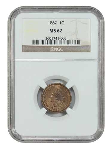 1862 1C NGC MS62 - インディアンセント - 人気の銅ニッケルセント