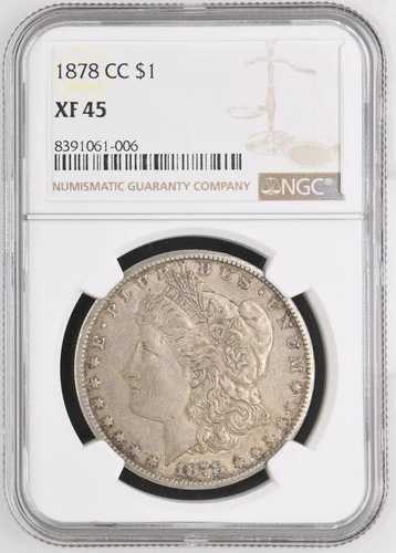 1878年CCモルガン銀貨NGC XF-45