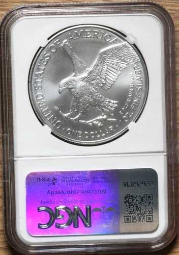 2024年 (P) シルバー アメリカン イーグル $1 NGC MS70 - スター プリヴィ - ガウディオソ サイン - FDOI