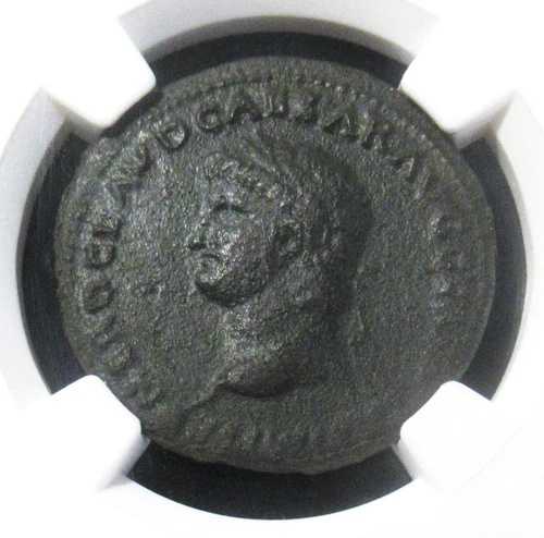 ローマ帝国: ネロ、アウグストゥス (西暦 54 ～ 68 年)。 AEデュポンディウス。 NGC VF