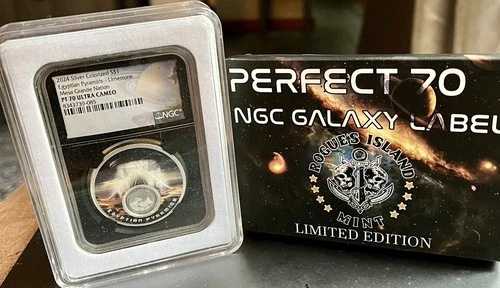 2024年 エジプトピラミッド UFO メサグランデネーション 1オンス .999 シルバー NGC PF70 ケース付き