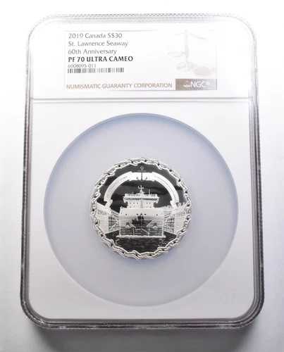 2019年 カナダ 30ドル銀貨 セントローレンス海路 60周年記念 PF70 UCAM NGC *7294