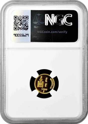 モンゴル 500トグロク 1998年、NGC PF68 UC、「弥勒菩薩」金貨