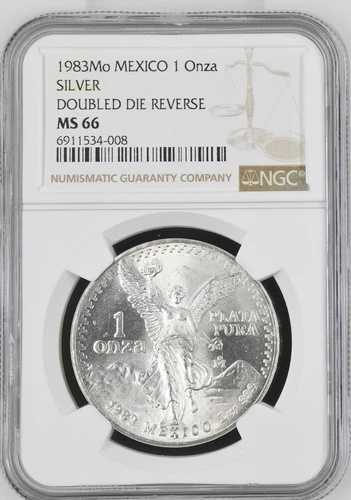 1983年 Mo Mexico 1 Onza Silver NGC MS66 DDR/DDO メキシコシティ Mint Eye Appeal