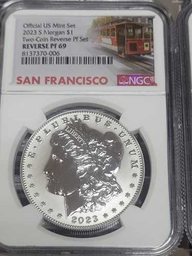 2023 S NGC リバースプルーフ PF69 シルバー モーガン＆ピース ドル 2枚組コインセット 006 75,625円
