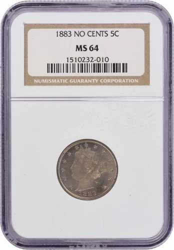 1883年 ノーセント リバティ ニッケル RPD MS64 NGC
