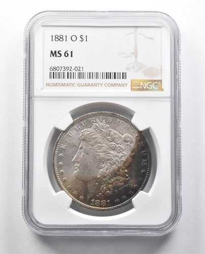 MS61 1881-O モルガン銀貨 NGC 美しい色調 *2216