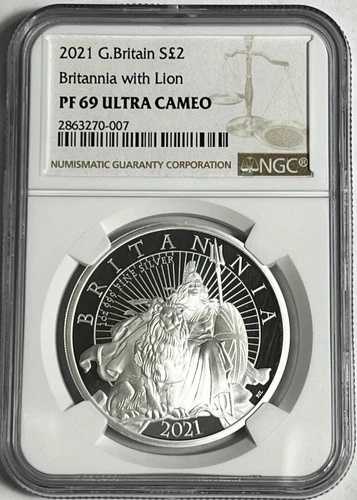 2021年 ブリタニア PF69 NGC UTRA カメオ 1オンス シルバー