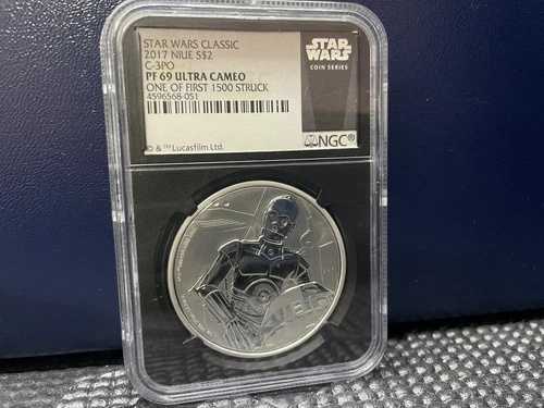 2017年 NIUE S$2 スターウォーズ クラシック C-3PO NGC PF 69 UC 初回生産1500体のうちの1体