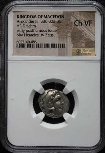 紀元前336-323年 マケドニア王国 - AR DRACHM - NGC Ch VF - 死後初期
