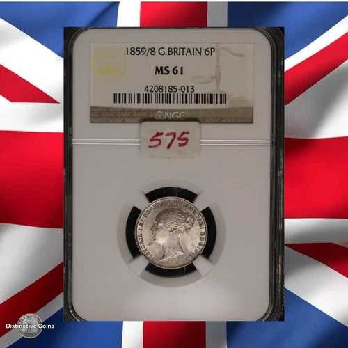 イギリス 1859/8 6ペンス NGC MS61