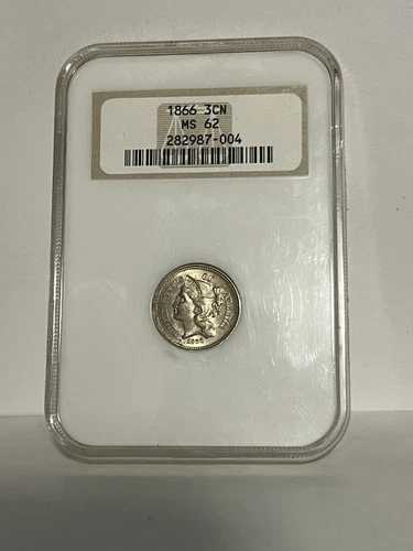 1866年 3CN 3セントニッケル MS62 NGC