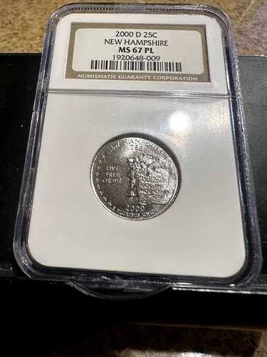 2000 D ニューハンプシャー クォーター NGC MS 67 PL