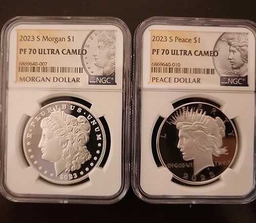 2023-S プルーフ モルガン＆ピース シルバーダラー NGC PF70 ウルトラカメオ